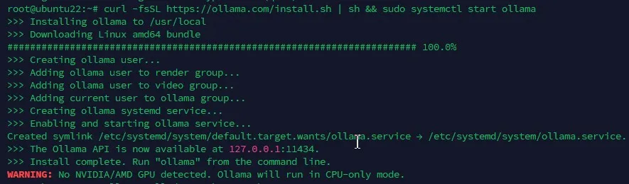 Установка программного менеджера ollama